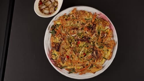 Savory Asian Pancake with Dipping Sauce