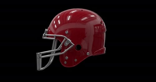American Football Helmet Rotating on Alpha Channel Loop (4K)