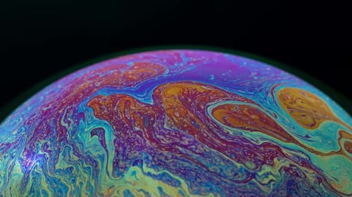 Multicolored Soap Bubble Texture Macro