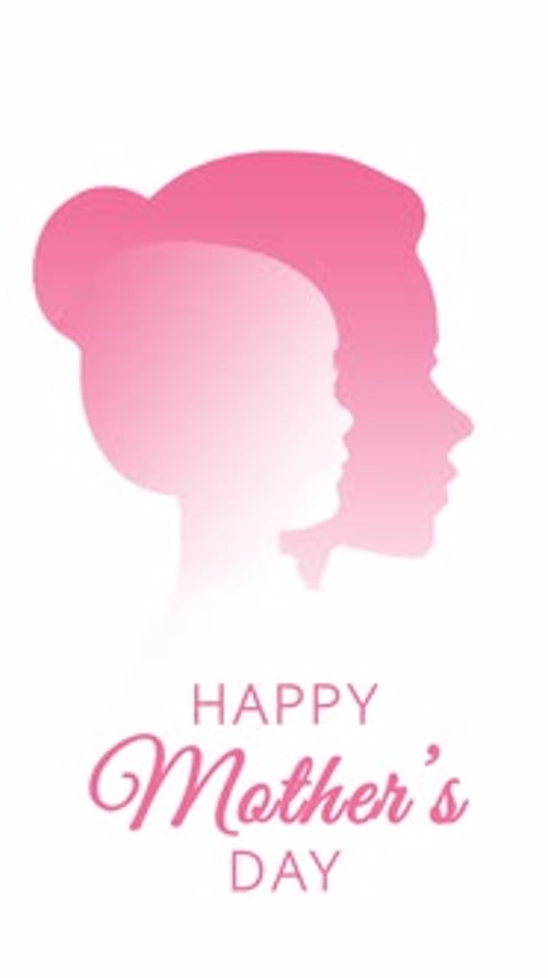 Happy Mother's Day Animated Card with Pink Silhouettes