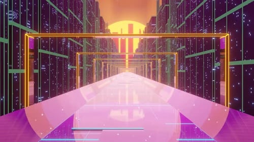 Retrofuturistic 80s City Loop