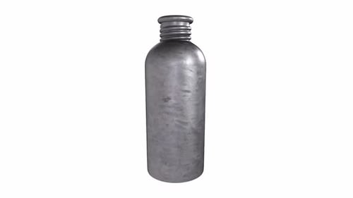 Metal Water Bottle 3d object rotating loop