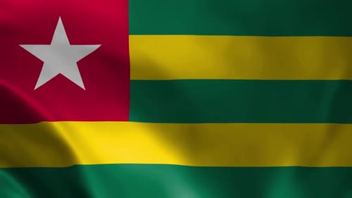 Togo Flag Waving Seamless Loop