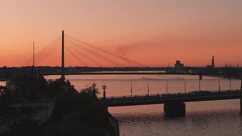 Beautiful Aerial View of Riga City the Capital of Latvia