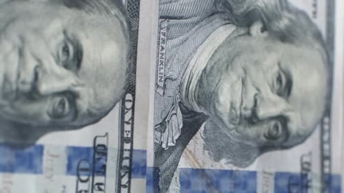 Close Up of United States One Hundred Dollar Bills