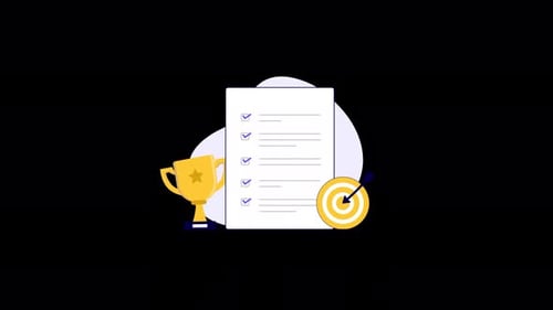 Goal Achievement Concept Animation Video - Transparent