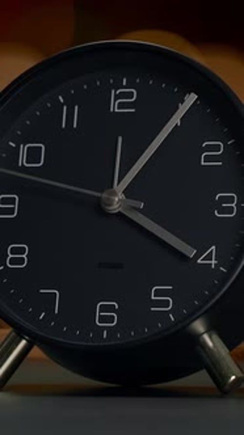 Close Up Shot of Black Clock Ticking