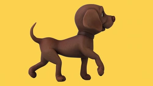 Fun 3D cartoon brown Labrador retriever (with alpha channel)
