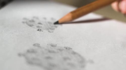 Drawing of a Virus on Paper