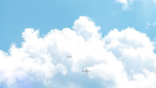 Attack Drones Swarm in Formation, Drone View