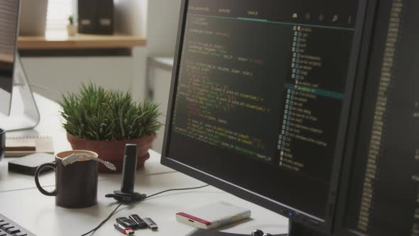 Software Programming Codes on Computer Monitor in Office, Business ...
