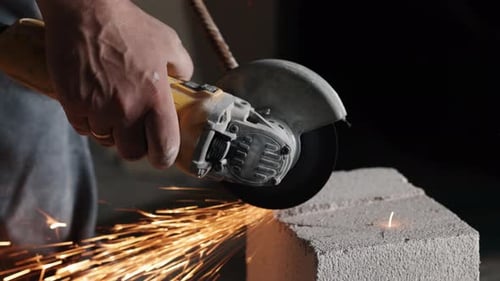 Bright Sparks Industrial Tools Worker Grinding