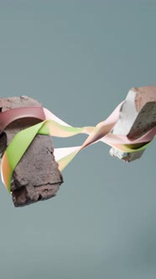 Representación 3D de cuerdas de goma retorcidas