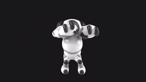 Fun 3D cartoon robot dancing (with alpha channel)