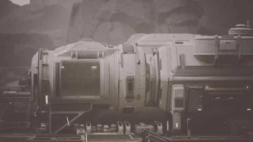 Advanced Space Station in a Futuristic Setting
