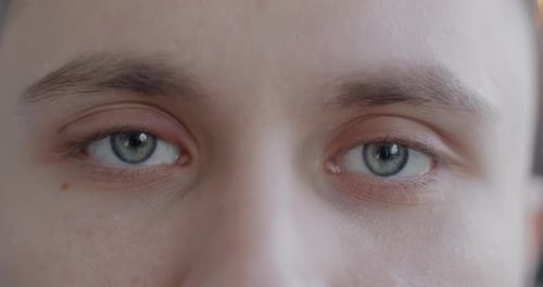 Extreme Close Up of Light Blue Eyes