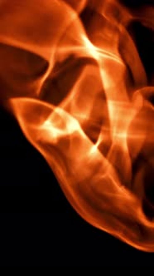 Bright Flames on a Black Background Filmed on a Highspeed Camera at 1000 Fps