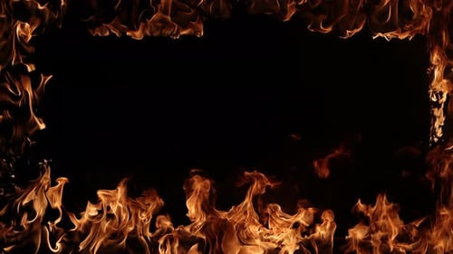Realistic Fire Frame Border Overlay