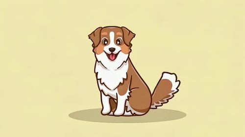 Cute Cartoon Dog Winking Animation