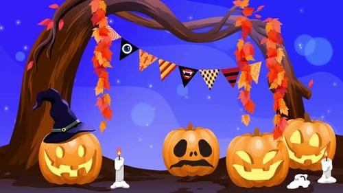 Halloween Theme Looped Background Video : Pumpkins