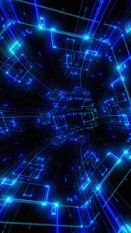 Vertikales Video Vibrant Techno Infinity Tunnel