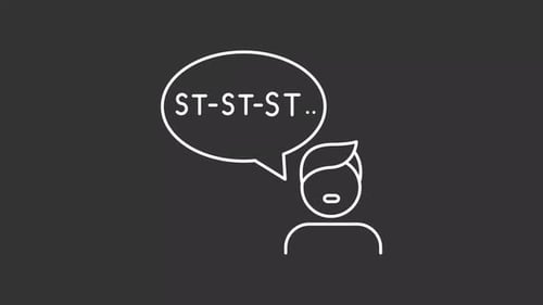 Voice disorder white line animation