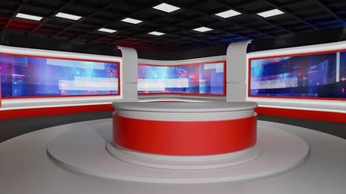 3D Virtual News Studio Ab0013 Hintergrundschleife