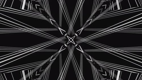Fast Flash White Polygonal Figures on Black Background Vj Loop Animaton
