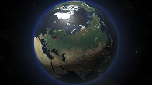 Earth Zoom From Space To Estonia