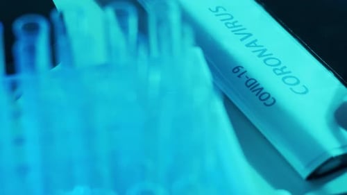 Medical Equipment and COVID Test in a Lab