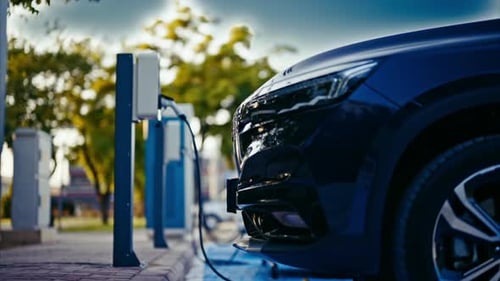 Electric Vehicles Charging at Station, Renewable Energy Technology