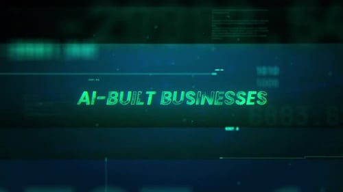 Ai Built Businesses: Futuristisches Hologramm-Konzept mit leuchtenden Bewegungen