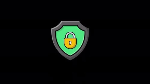 Animationsvideo zum Sicherheitsschild-Konzept — transparent