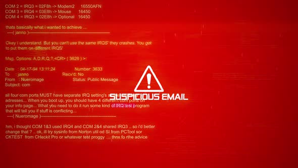 Suspicious Email Warning Screen Glitch Text Reveal, Backgrounds Motion ...