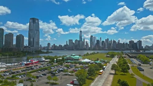 NYC Aerial View New York City Skyline Park and Cityscape of Manhattan in USA New York City NYC