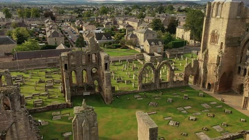 Ruin of medieval Elgin cathedral in Scotland