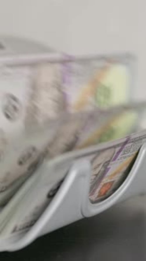 Close up of Counting The Money, vertical video