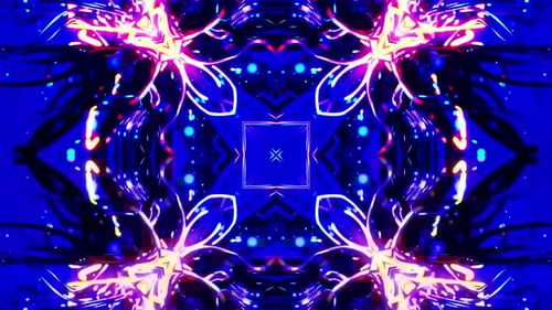 Seamless Abstract Neon Kaleidoscope Background Animation