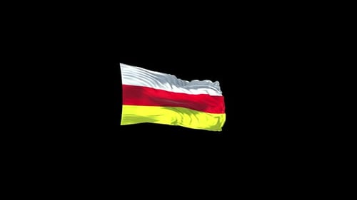 Realistic South Ossetia Flag Waving Loop