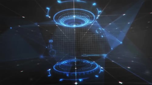 Glowing Abstract Futuristic Digital Grid Network Animation