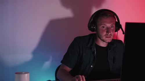 Freelance Work Night Hacker Creating New Program