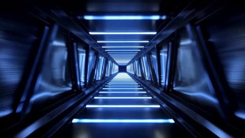 Futuristic Hangar Neon Loop