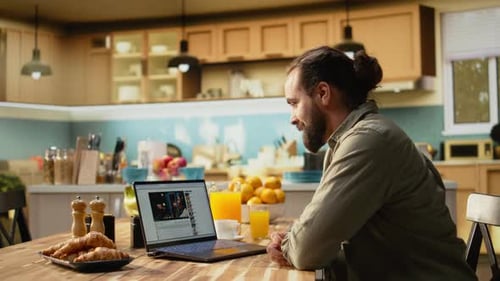 Podcast Discussion on Laptop Free to Watch Content Video Streaming Platform