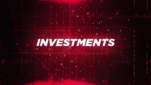 Investments Text Reveal with Futuristic Digital Data Background