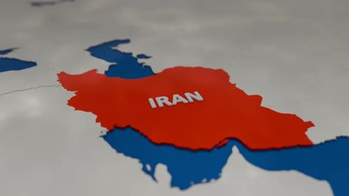 3D Map of Iran Geographical Highlight Animation