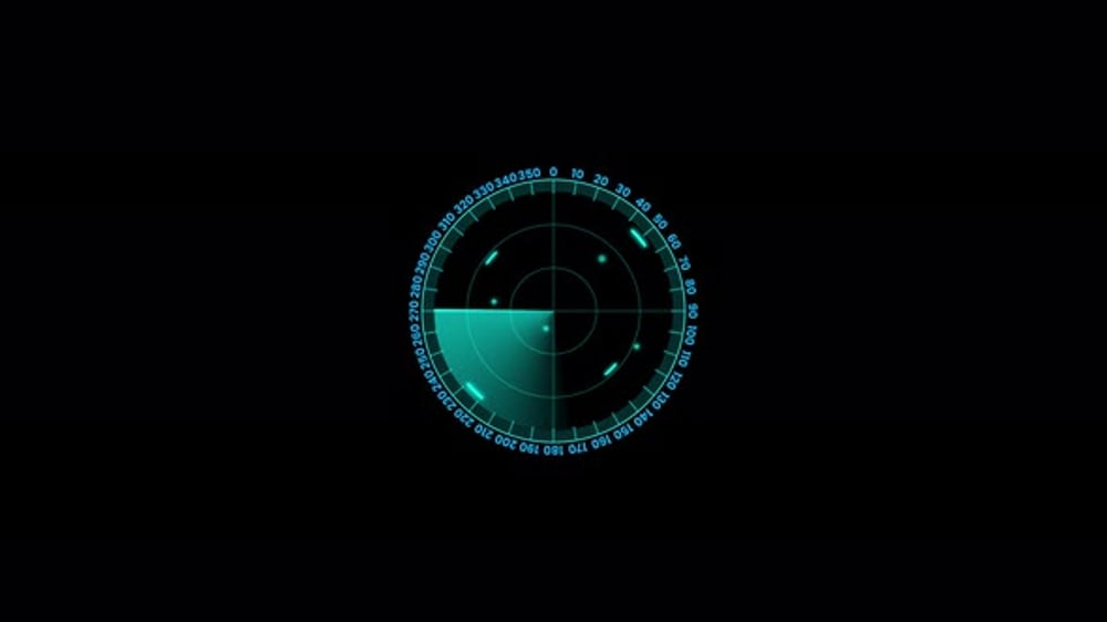 Radar Scanning loop. Radar screen animation. Signal transmitted sonar ...
