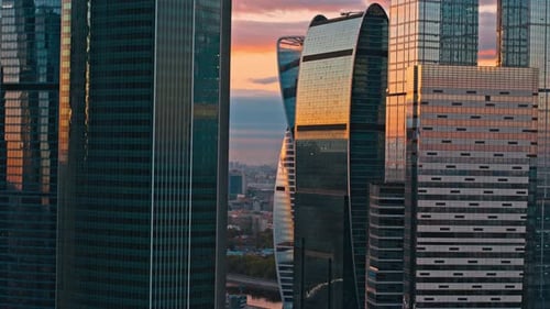 Aerial View of Skyscrapers Moscow City and Business District