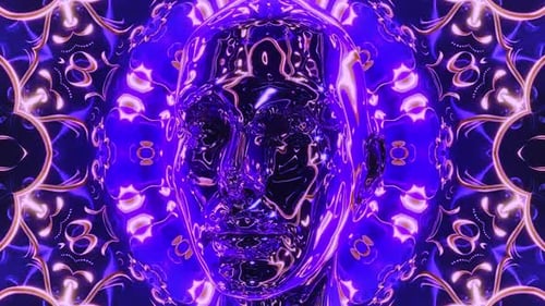 Buddha-Gesicht lila abstrakt