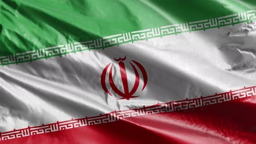 Realistic Waving Flag of Iran