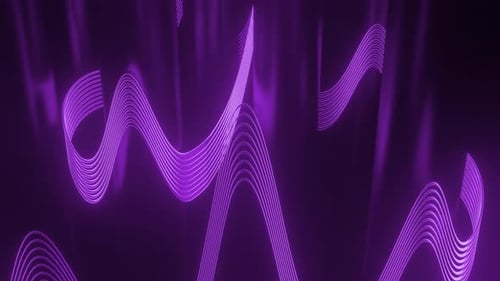 Abstract Glowing Purple Wavy Lines Background Animation